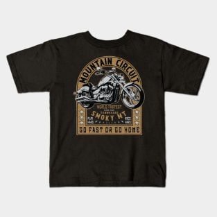 Retro Smoky Mountains Motorcycle Ride Kids T-Shirt